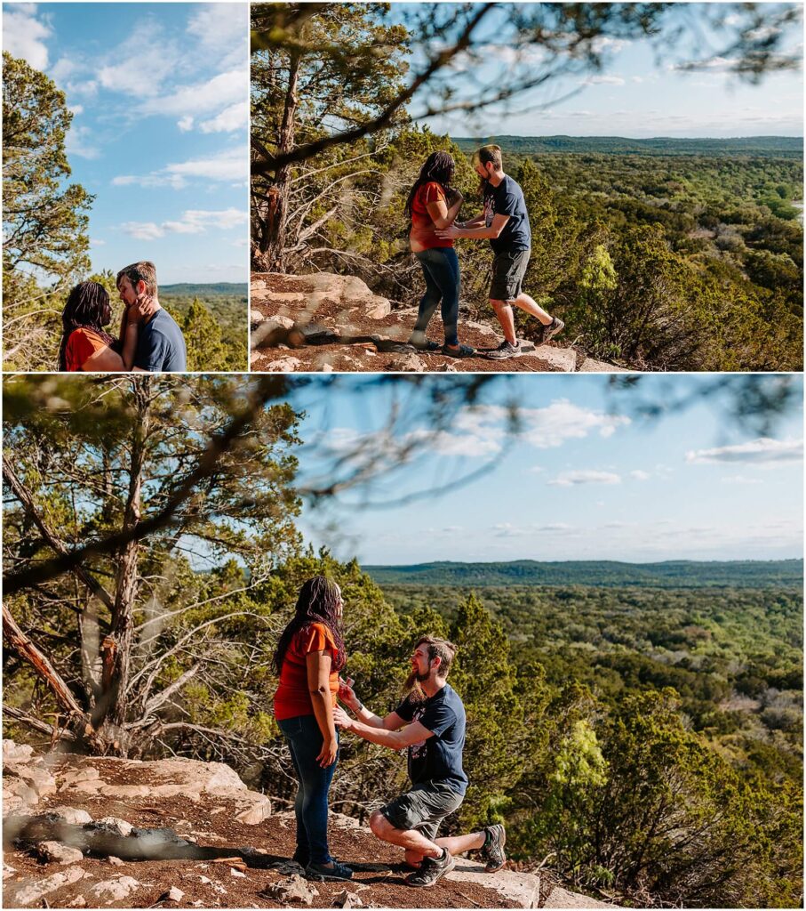 a surprise wedding proposal at Pedernales Falls State Park near Austin Texas by Emily Wisch